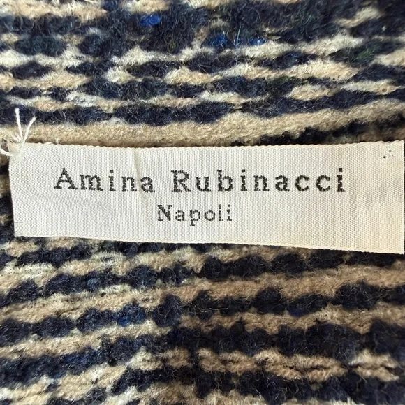 Amina Rubinacci Napoli Wool Cashmere Knit Coat EU 48